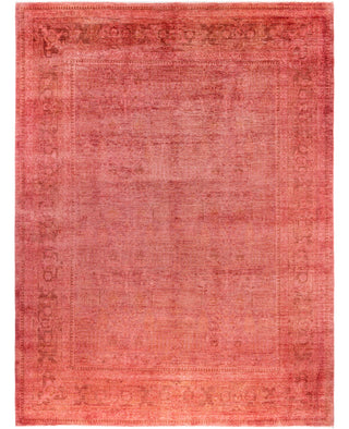 Contemporary Overdyed Wool Hand Knotted Pink Area Rug 9' 1" x 11' 10"