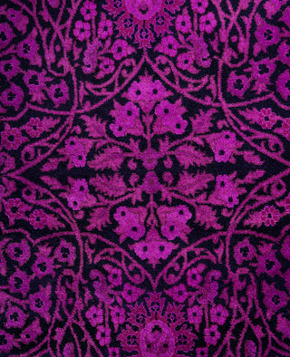 Overdyed Hand-Knotted Wool Modern-Contemporary Purple Runner 2' 7" x 18' 8"