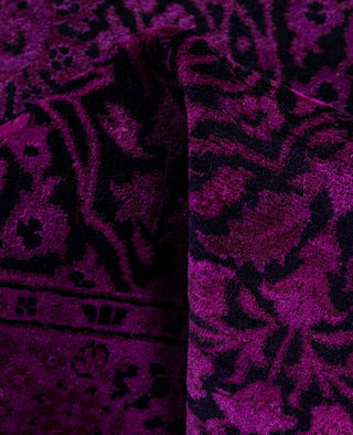 Overdyed Hand-Knotted Wool Modern-Contemporary Purple Runner 2' 7" x 18' 8"