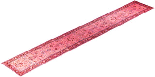 Overdyed One-of-a-Kind Wool Pink Runner 2' 7" x 18' 1"