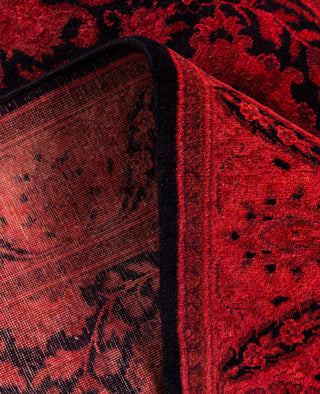 Overdyed Hand-Knotted Wool Modern-Contemporary Pink Runner 2' 7" x 12' 10"