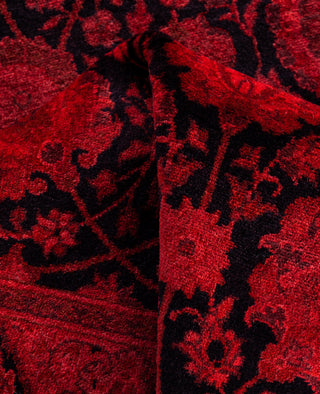 Overdyed Hand-Knotted Wool Modern-Contemporary Pink Runner 2' 7" x 12' 10"