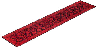 Overdyed Hand-Knotted Wool Modern-Contemporary Pink Runner 2' 7" x 12' 10"