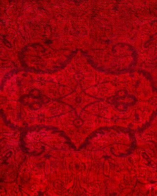 Contemporary Hand-Knotted Overdyed Red Area Rug 4' 1" x 6' 2"