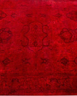 Contemporary Hand-Knotted Overdyed Red Area Rug 4' 1" x 6' 2"