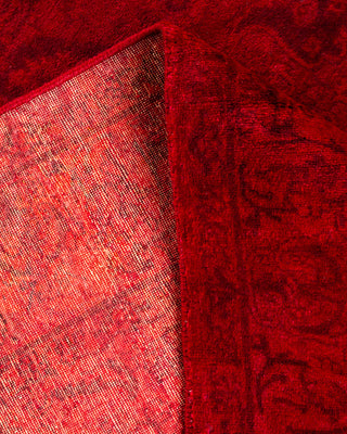 Contemporary Hand-Knotted Overdyed Red Area Rug 4' 1" x 6' 2"