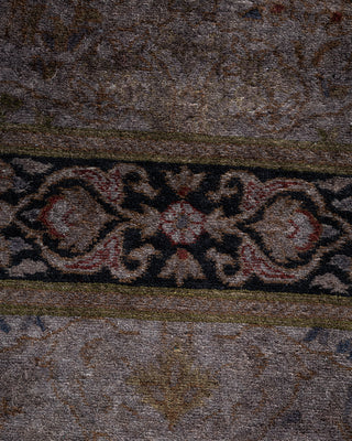 Contemporary Hand Knotted Overdyed Gray Runner 3' 1" x 6' 10"