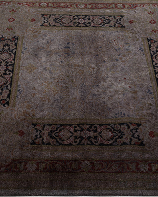 Contemporary Hand Knotted Overdyed Gray Runner 3' 1" x 6' 10"