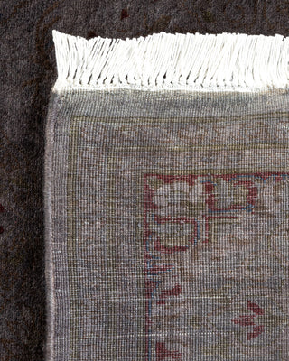 Contemporary Hand Knotted Overdyed Gray Runner 3' 1" x 6' 10"