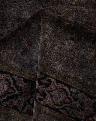 Contemporary Hand Knotted Overdyed Gray Runner 3' 1" x 6' 10"