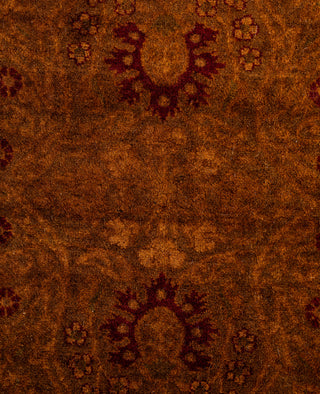 Contemporary Overdyed Wool Hand Knotted Gold Runner 3' 2" x 14' 1"