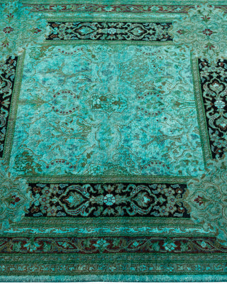 Contemporary Hand Knotted Overdyed Blue Runner 3' 0" x 9' 2"
