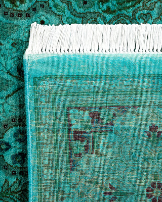 Contemporary Hand Knotted Overdyed Blue Runner 3' 0" x 9' 2"