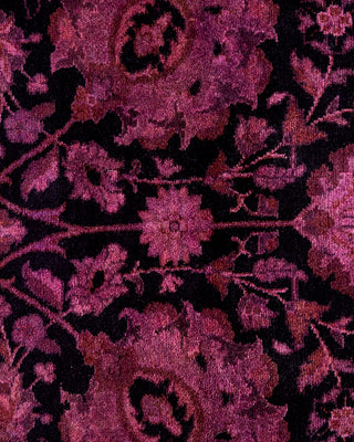 Contemporary Hand Knotted Overdyed Purple Runner 3' 1" x 8' 1"