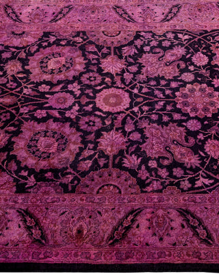 Contemporary Hand Knotted Overdyed Purple Runner 3' 1" x 8' 1"
