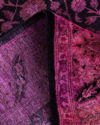 Contemporary Hand Knotted Overdyed Purple Runner 3' 1" x 8' 1"