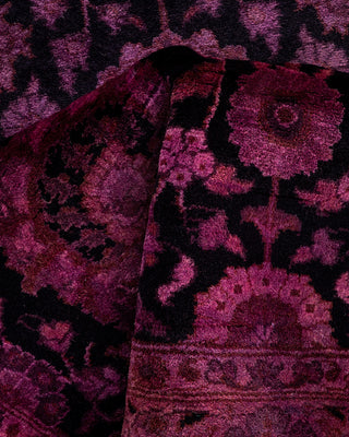 Contemporary Hand Knotted Overdyed Purple Runner 3' 1" x 8' 1"