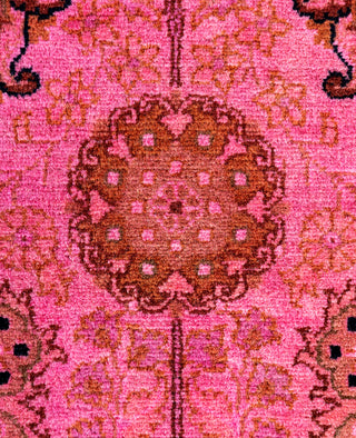Overdyed Hand-Knotted Wool Modern-Contemporary Pink Runner 2' 5" x 9' 1"