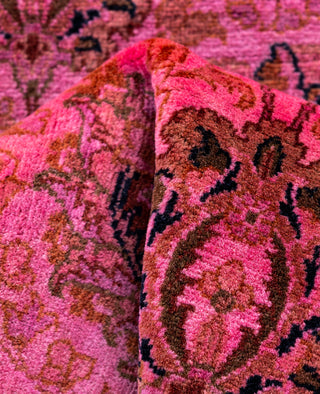 Overdyed Hand-Knotted Wool Modern-Contemporary Pink Runner 2' 5" x 9' 1"