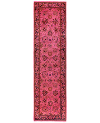 Overdyed Hand-Knotted Wool Modern-Contemporary Pink Runner 2' 5" x 9' 1"
