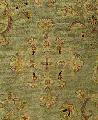 Overdyed Hand-Knotted Wool Modern-Contemporary Green Area Rug 9' 1" x 12' 1"