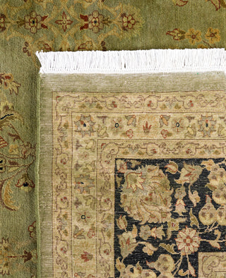 Overdyed Hand-Knotted Wool Modern-Contemporary Green Area Rug 9' 1" x 12' 1"