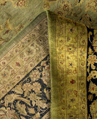 Overdyed Hand-Knotted Wool Modern-Contemporary Green Area Rug 9' 1" x 12' 1"