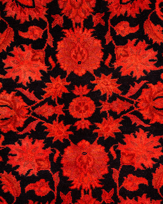 Contemporary Hand-Knotted Overdyed Orange Area Rug 3' 2" x 5' 1"