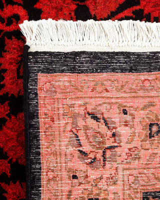 Contemporary Hand-Knotted Overdyed Orange Area Rug 3' 2" x 5' 1"
