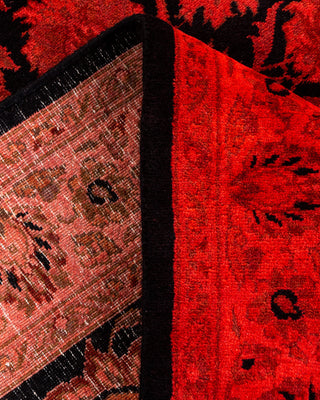 Contemporary Hand-Knotted Overdyed Orange Area Rug 3' 2" x 5' 1"