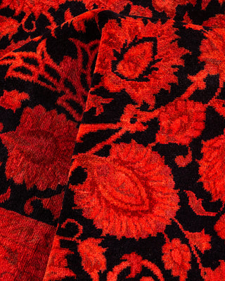 Contemporary Hand-Knotted Overdyed Orange Area Rug 3' 2" x 5' 1"