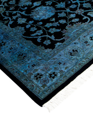 Modern Overdyed Hand Knotted Wool Blue Area Rug 3' 1" x 5' 4"