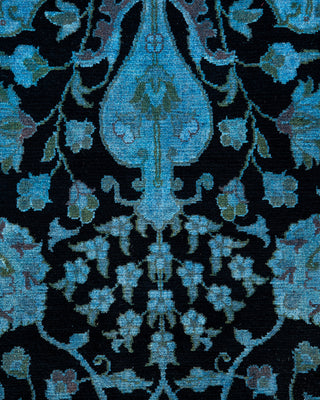 Contemporary Hand-Knotted Overdyed Blue Area Rug 3' 1" x 5' 4"