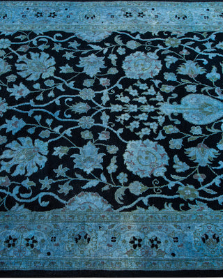 Modern Overdyed Hand Knotted Wool Blue Area Rug 3' 1" x 5' 4"