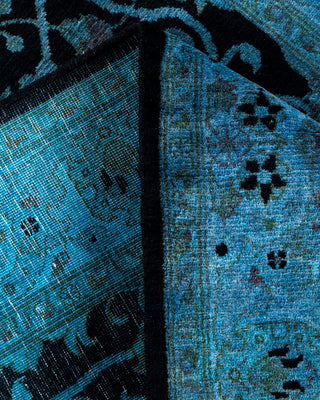Contemporary Hand-Knotted Overdyed Blue Area Rug 3' 1" x 5' 4"