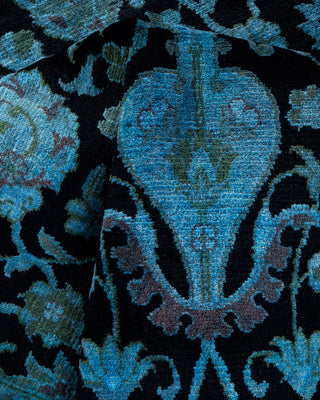 Contemporary Hand-Knotted Overdyed Blue Area Rug 3' 1" x 5' 4"
