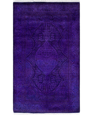 Contemporary Overdyed Wool Hand Knotted Purple Area Rug 3' 1" x 5' 2"