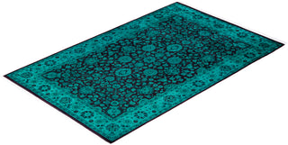 Fine Vibrance, One-of-a-Kind Hand-Knotted Area Rug  - Blue, 4' 2" x 6' 5"