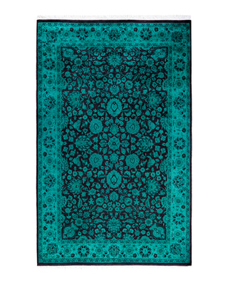 Fine Vibrance, One-of-a-Kind Hand-Knotted Area Rug  - Blue, 4' 2" x 6' 5"