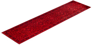 Overdyed Hand-Knotted Wool Modern-Contemporary Red Runner 2' 8" x 10' 5"