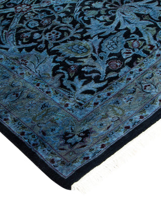 Modern Overdyed Hand Knotted Wool Blue Area Rug 3' 2" x 5' 5"
