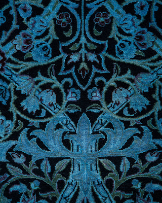 Contemporary Hand-Knotted Overdyed Blue Area Rug 3' 2" x 5' 5"