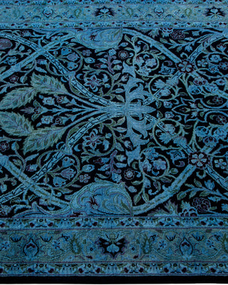 Contemporary Hand-Knotted Overdyed Blue Area Rug 3' 2" x 5' 5"