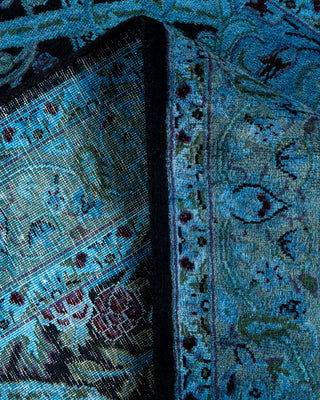 Contemporary Hand-Knotted Overdyed Blue Area Rug 3' 2" x 5' 5"