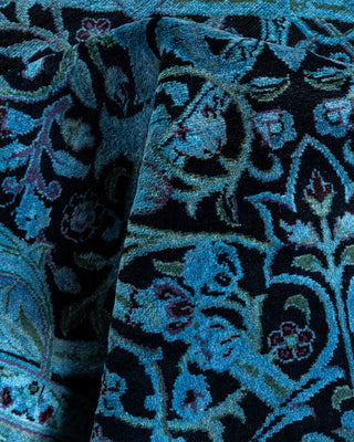 Contemporary Hand-Knotted Overdyed Blue Area Rug 3' 2" x 5' 5"