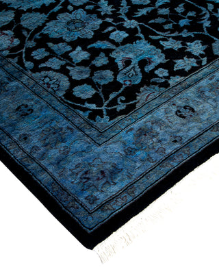 Modern Overdyed Hand Knotted Wool Blue Area Rug 3' 1" x 5' 5"