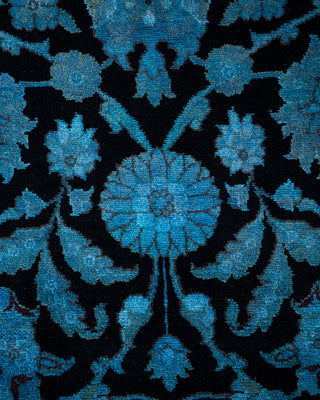 Contemporary Hand-Knotted Overdyed Blue Area Rug 3' 1" x 5' 5"
