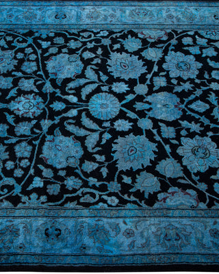 Contemporary Hand-Knotted Overdyed Blue Area Rug 3' 1" x 5' 5"