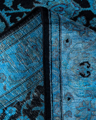 Contemporary Hand-Knotted Overdyed Blue Area Rug 3' 1" x 5' 5"