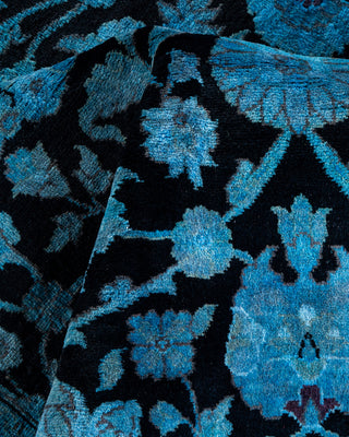 Contemporary Hand-Knotted Overdyed Blue Area Rug 3' 1" x 5' 5"